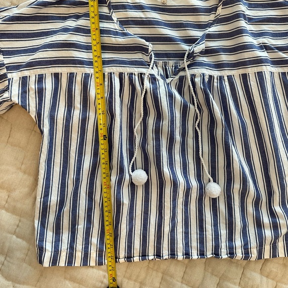 Madewell boho blouse Blue and white stripe size L - Picture 3 of 4